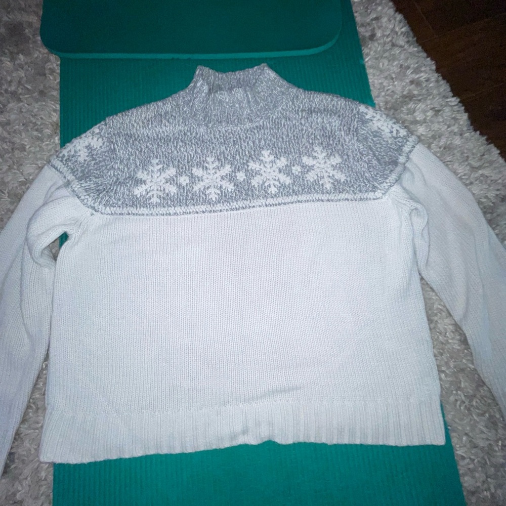 Norton McNaughton Sweater/ Gray snowflakes/ Turtleneck/ Sz L